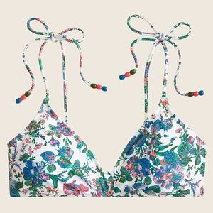 J. Crew women's tie-shoulder french bikini top in English garden medium